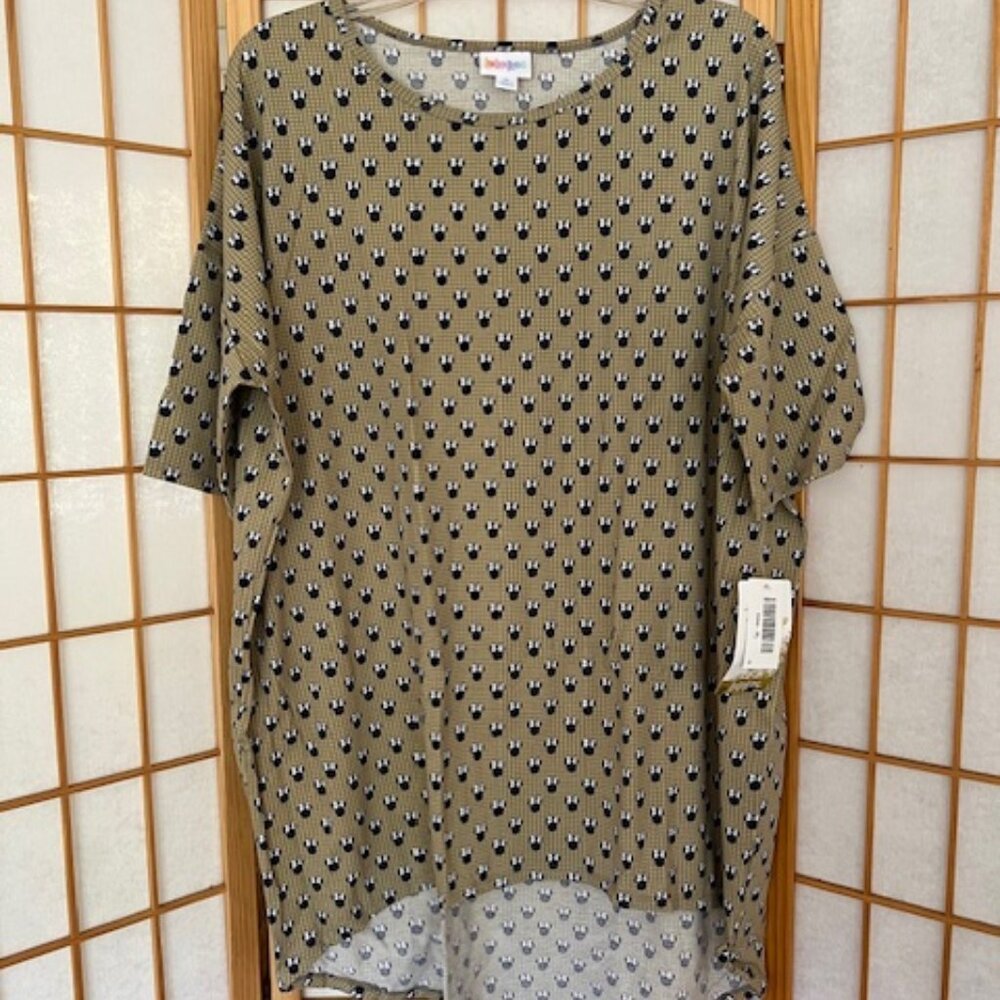 LuLaRoe Shirt. Irma. Tan. Disney Minnie Mouse